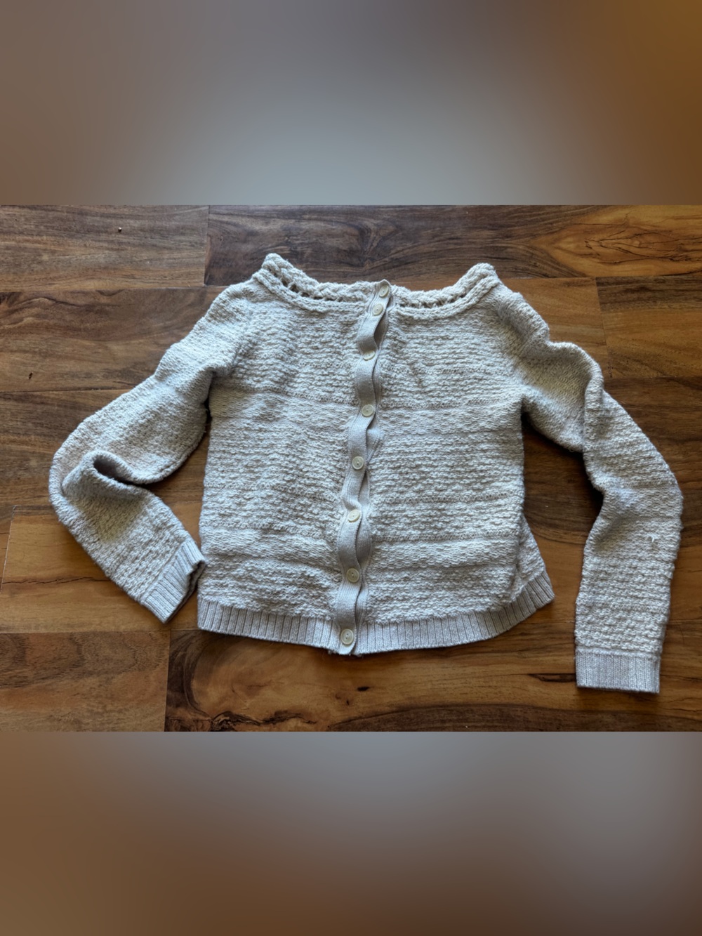 Moth Cream Textured Button-Back Cardigan